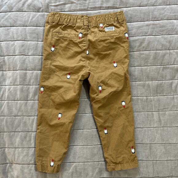 Gnome Embroidered Osh Kosh Boys Khakis Pants 18-24 Months Brown - Picture 6 of 8